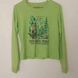Parks Project Lime Green National Parks Long Sleeve Graphic T Shirt Size Small